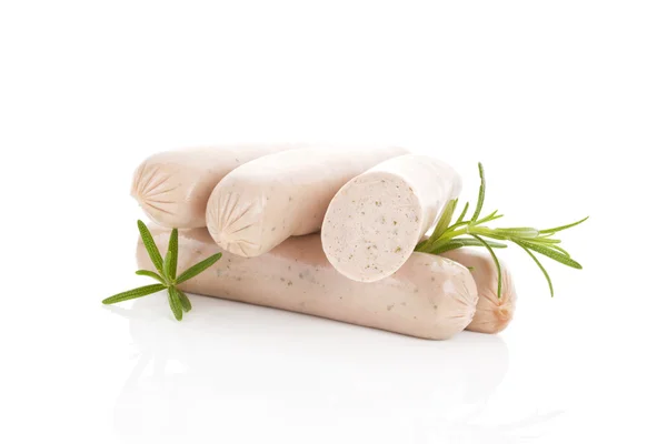 White sausages isolated. — Stock Photo, Image
