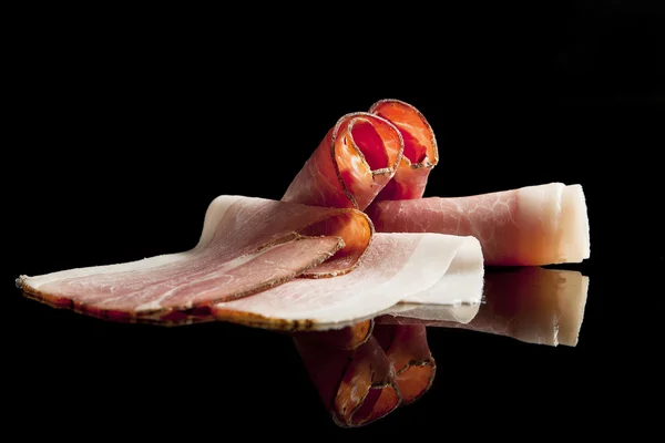 Bacon delicioso e presunto — Fotografia de Stock