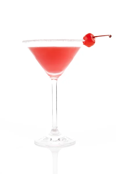 Delicious fruit cocktail with cherry isolated. — Stock Photo, Image