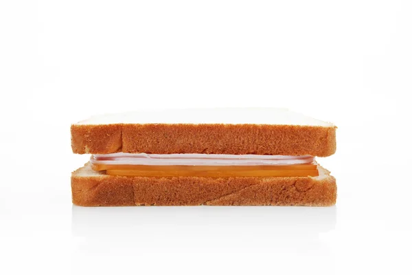 分離されたハム ＆ チーズ サンドイッチ. — ストック写真