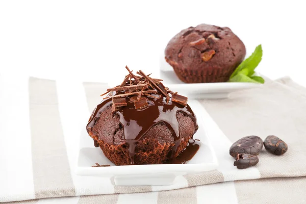 Luxe chocolade muffins. — Stockfoto