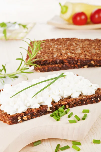 Läckra hälsosam frukost bakgrund. — Stockfoto