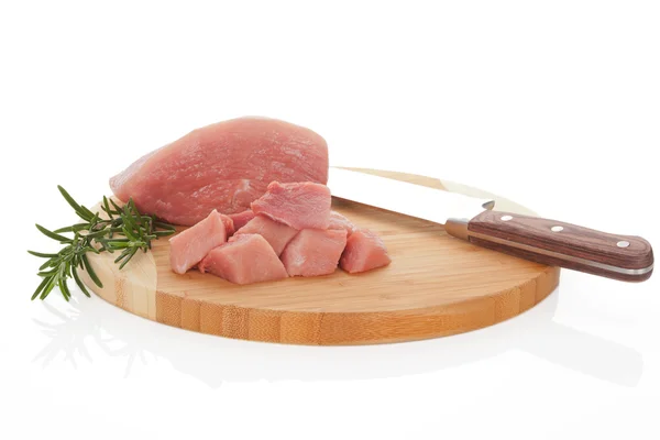 Raw pork on chopping board. — Stock Photo, Image