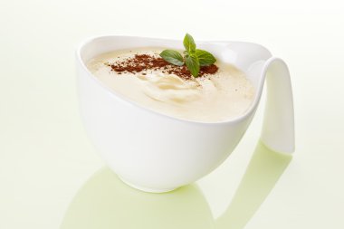 lezzetli vanilyalı puding.