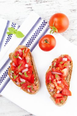 lezzetli bruschetta arka plan.