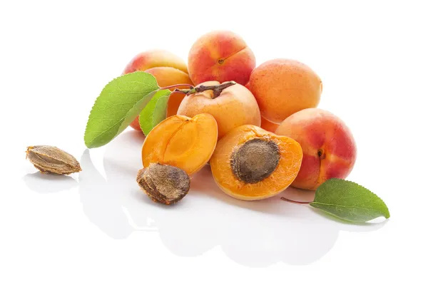 Apricots isolated on white background. — Stock Photo, Image