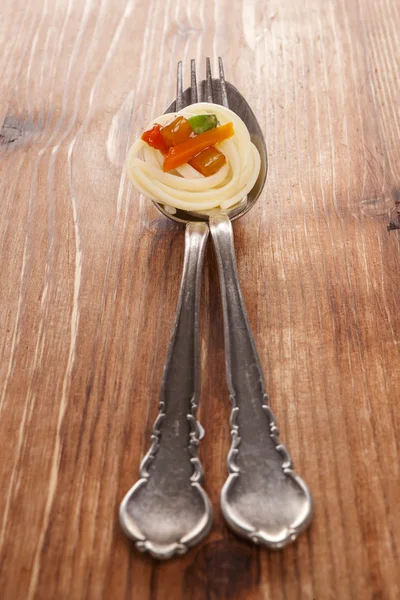 Culinary pasta eating. — Stock Photo, Image