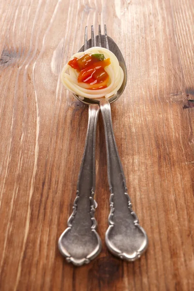 Traditional pasta eating. — Stock Photo, Image