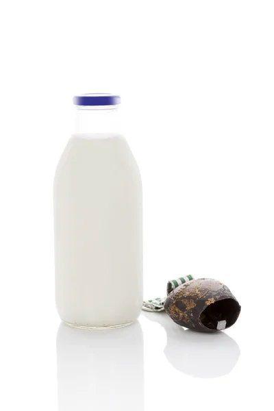 Garrafa de leite. — Fotografia de Stock