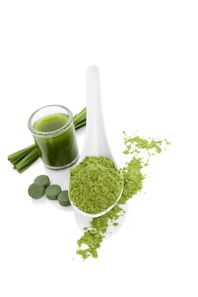 Green algae superfood. — Stock Photo, Image