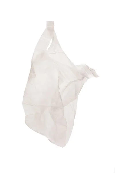 Witte Plastic Zak Geïsoleerd Witte Achtergrond Met Clipping Pad Ecologie — Stockfoto