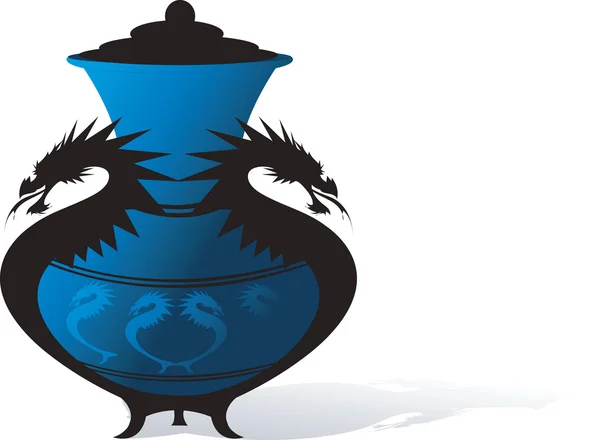 Çin pot dragon çerçeve ile dekore edilmiştir.