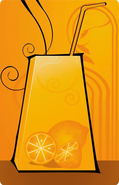 Orange juice packet — Stock Vector