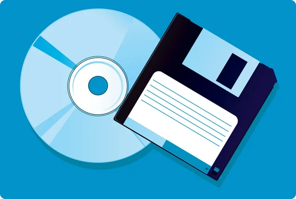 Compact Disc and floppy — Stock Vector