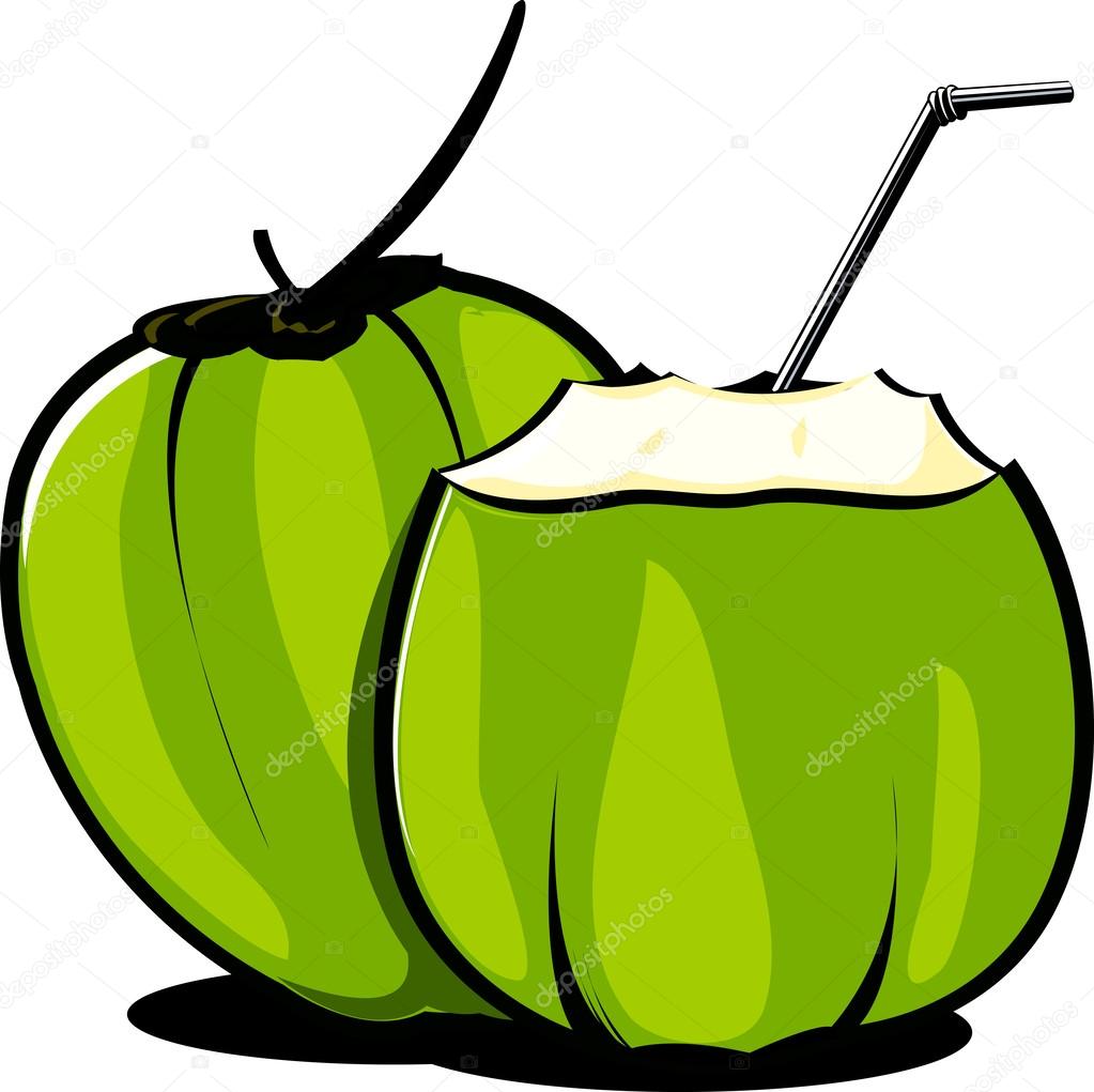Tender coconuts and straw