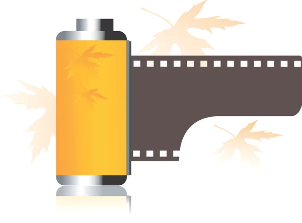 Yellow film roll — Stock Vector