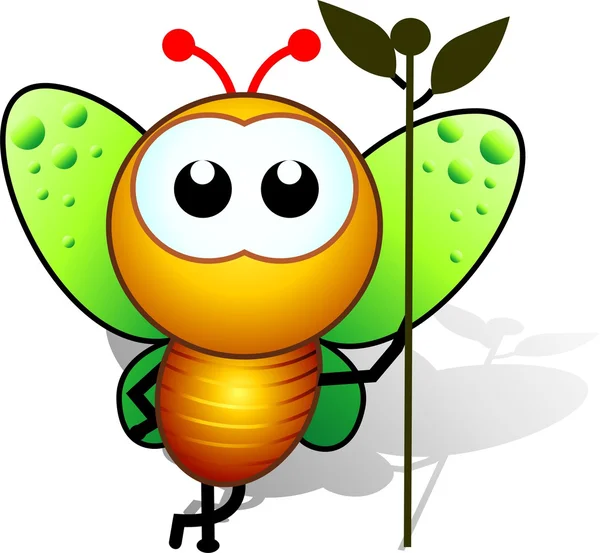 Biene und Stängel — Stockvektor