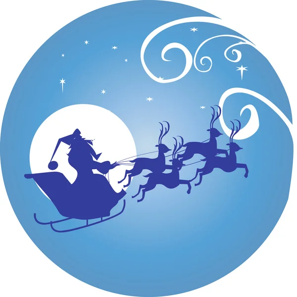 Moon and Santa clause — Stock Vector