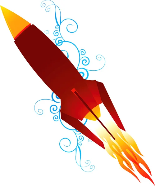 Rocket with fire — Stock Vector