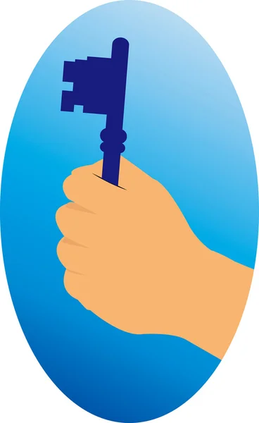 Hand holding a key — Stock Vector