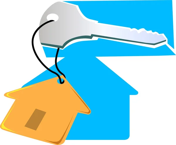 Key with a tag of house — Stock Vector