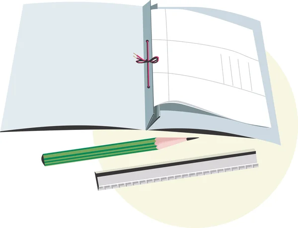 Buch und Bleistift — Stockvektor