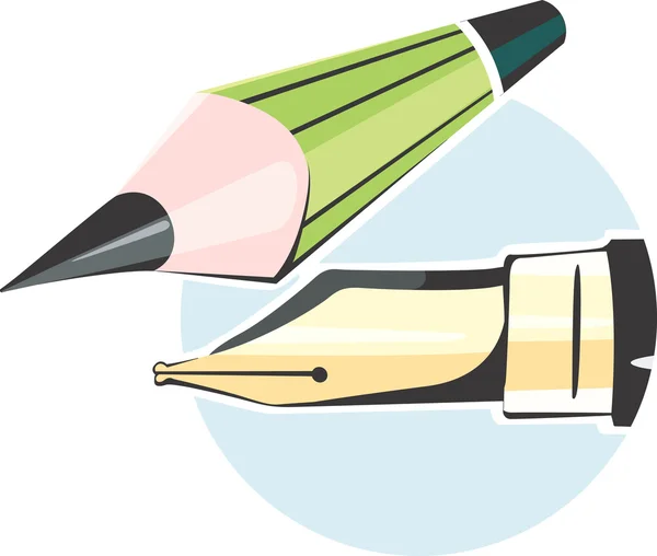 Ручка и карандаш — стоковый вектор