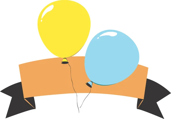 Balão e banner — Vetor de Stock