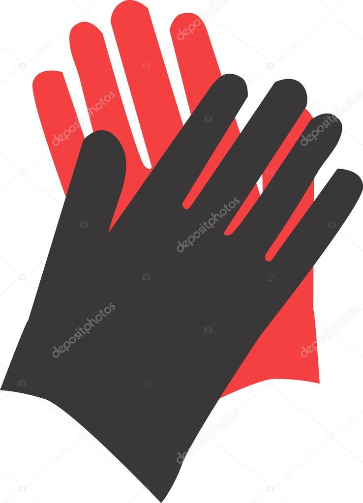 Illustration of a symbol of black and red hand
