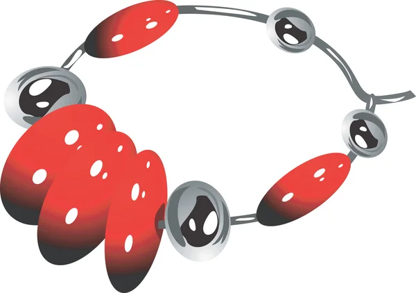 Rot und Silber Halskette — Stockvektor