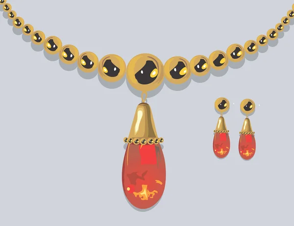 Golden necklace — Stock Vector