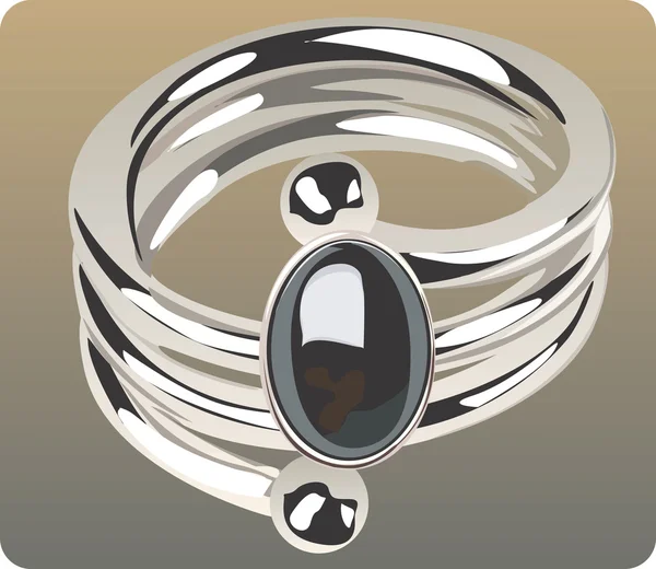 Gemstone mounted ring — Stock Vector