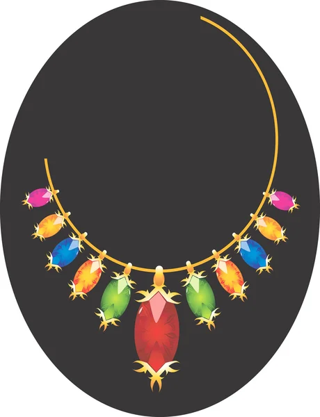 Collar con piedras preciosas — Archivo Imágenes Vectoriales