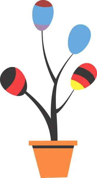 Plante de ballon dans le pot — Image vectorielle