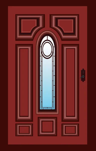 Puerta de madera — Vector de stock