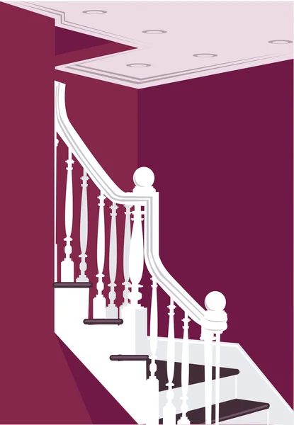 Escalera en una casa — Vector de stock