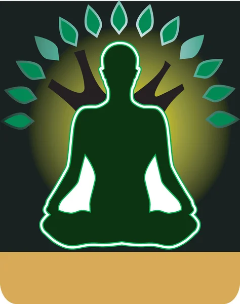 Yoga y meditación — Vector de stock