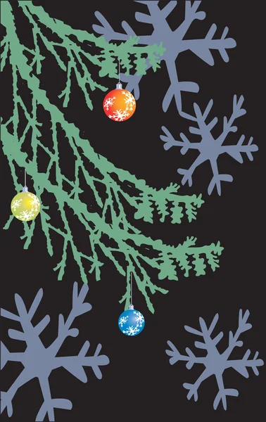 Árbol de Navidad decorado globos — Vector de stock