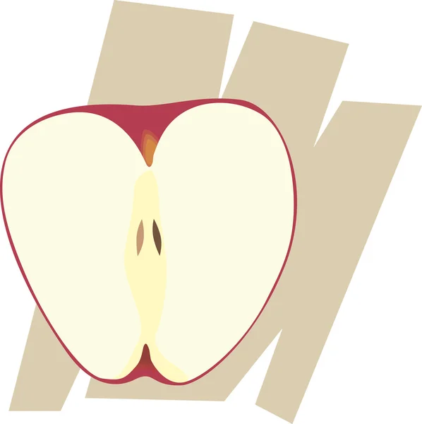 Gesneden apple — Stockvector