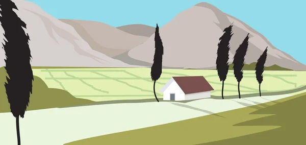 tarım alanı ve çiftlik evi