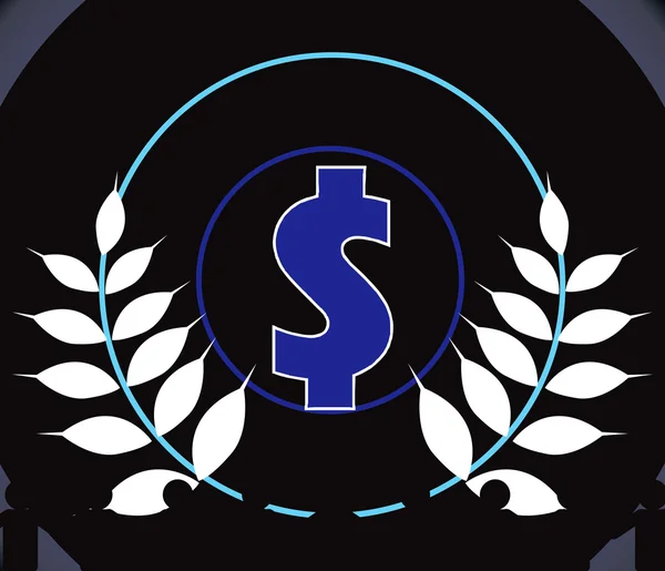 Símbolo do dólar azul dentro de um círculo — Vetor de Stock