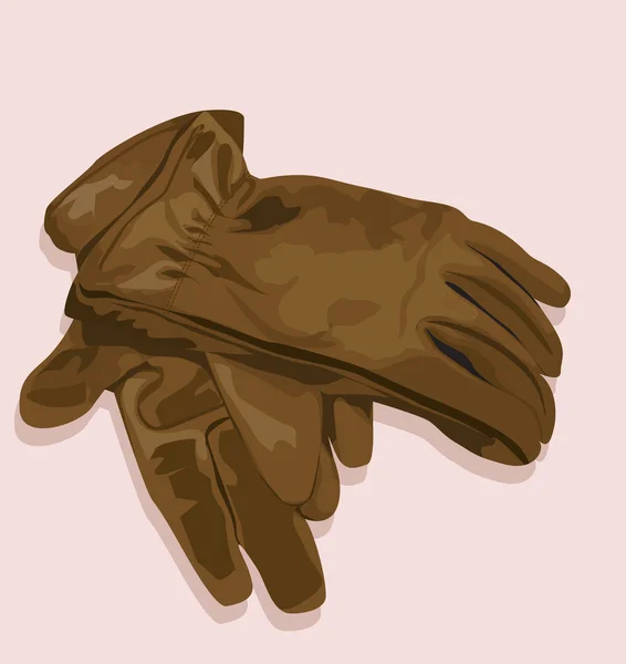 Guantes de cuero — Vector de stock