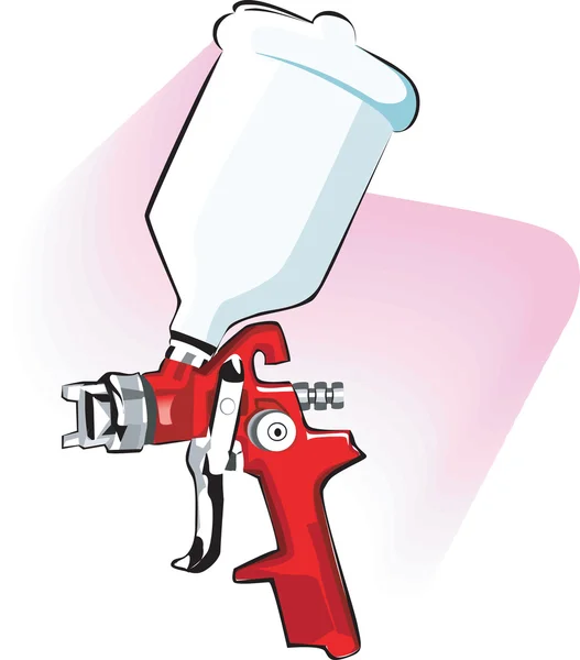 Spraying gun with accessories — Stock Vector