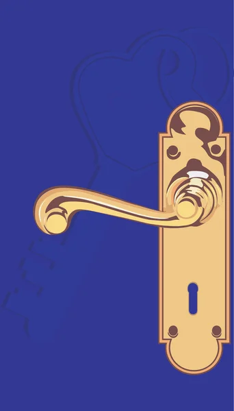Door lock with handle — Stock Vector