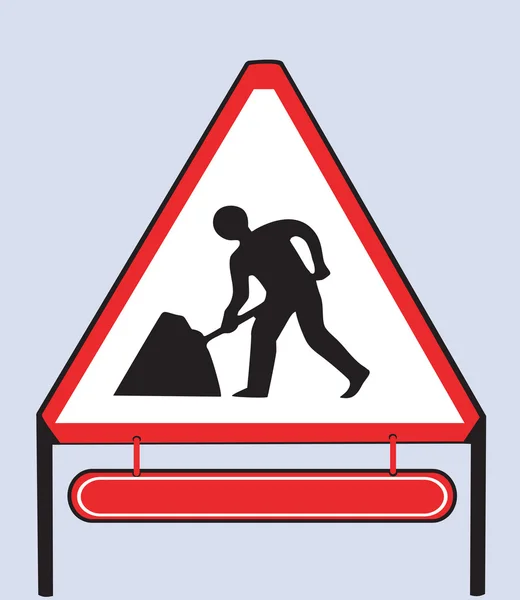 Znak drogowy pokazujący człowieka w pracy — Wektor stockowy
