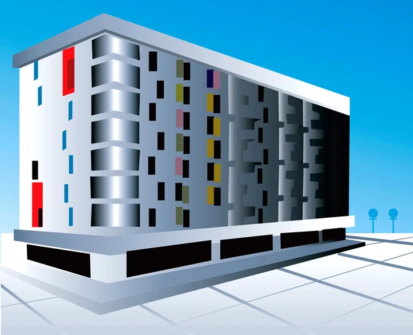 Immeuble à étages avec plancher — Image vectorielle