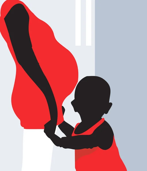 Schwangere mit Kind — Stockvektor