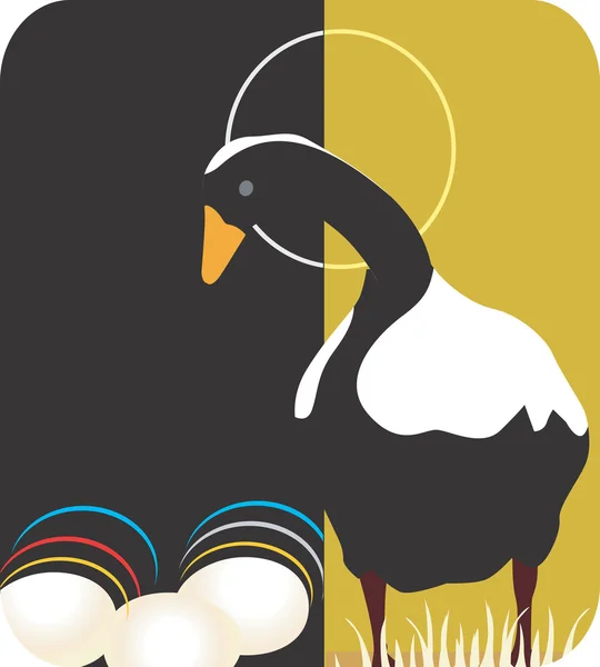 Canard aux œufs — Image vectorielle
