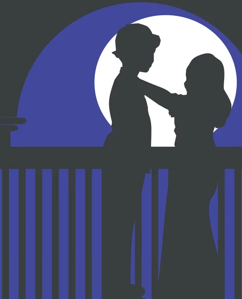 Paare im Mondschein — Stockvektor
