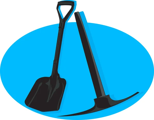 Shovel and pick axe — Stock Vector